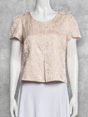 ByTiMo Champagne Floral Embossed Jacquard Top